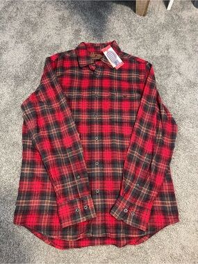 Woolrich Red and Black Plaid Button-Down Shirt